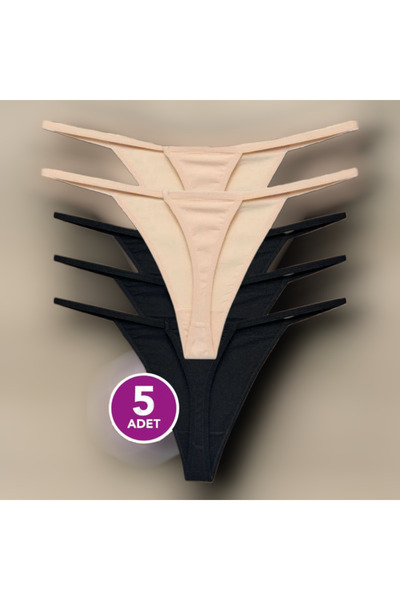 exciting dreams Pack of 5 Cotton Women's Rope Elastic Fall Thong