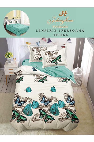 FIONNA.RO Finet Bed Linen 1 Person - Turquoise Butterflies