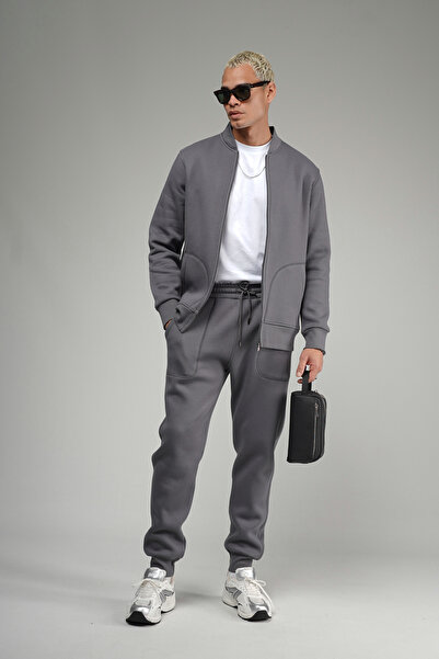 Butik Trend Biz College Collar Zippered Fleece-Lined Piece Set