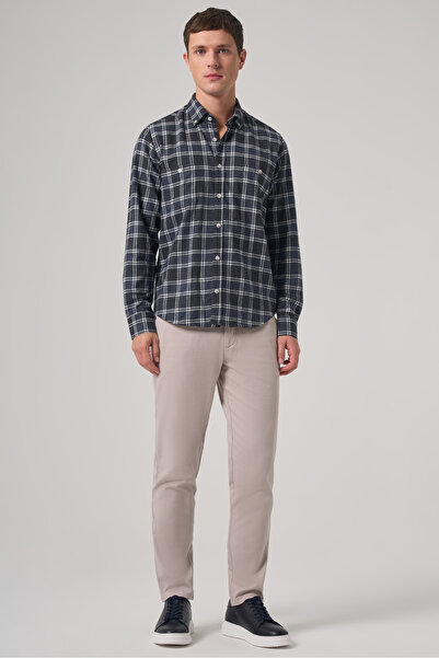 Morven Men's Navy Blue Regular Fit Lumberjack Shirt