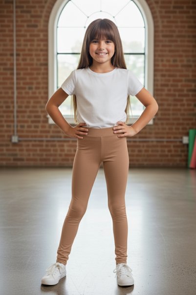 Dolce Destino Girl's Tights - Mocha Cotton Stretch Fabric Transitional Long Children's Tights