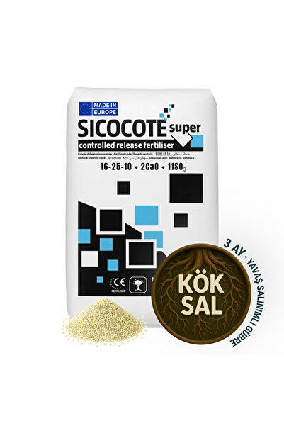 SICOCOTE Super CRF 16-25-10 + 2CaO + 11SO₃ | Kontrollü Salınımlı Granül Gübre...