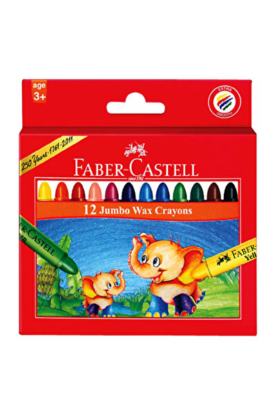 Faber Castell أقلام تلوين شمعية جامبو - 12 لونًا 90 مم