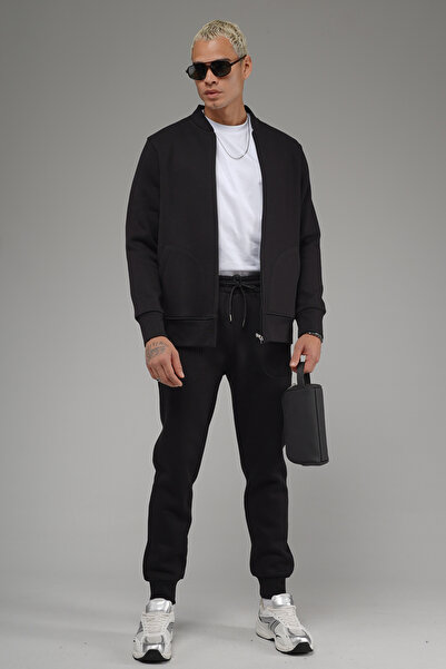 Butik Trend Biz College Collar Zippered Fleece-Lined Piece Set