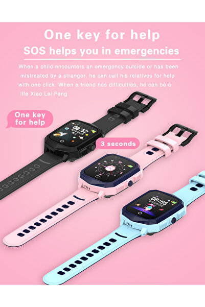 Hassting Smartwatch GPS for kids DF73K, video call, WiFi, waterproof, SOS, touchscreen, black