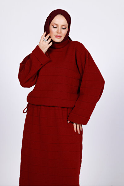 My City 44158 - Stylish Comfortable Soft Textured Knit Skirt Sweater Women's Set