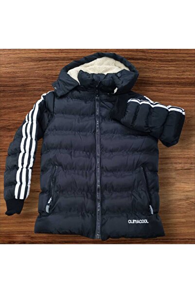 AZRA ÇOCUK GİYİM Момчешко зимно палто с качулка, подплатено с флис, водоустой...