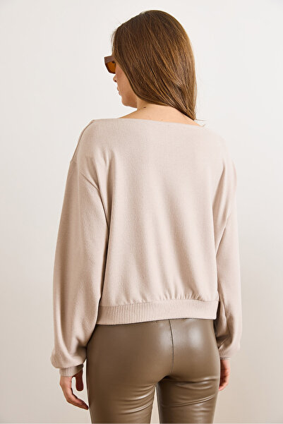 Olalook Women's Stone Bird's Eye Detailed Soft Blouse Blz-19003174