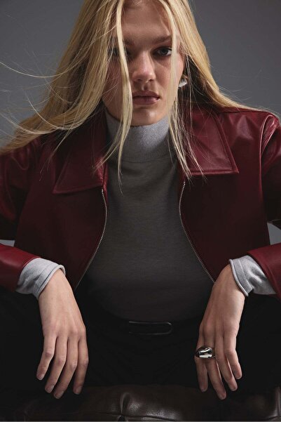 Tailors Room Leather Short Jacket - Red