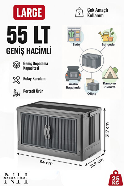 NAKRA HOME Katlanabilir TEKLİ Plastik Dolap – Çok Amaçlı Portatif Organizer (...