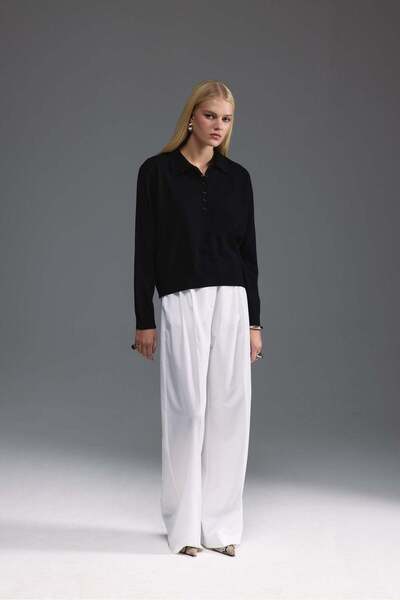 tailor's room Пуловер с поло яка - черен