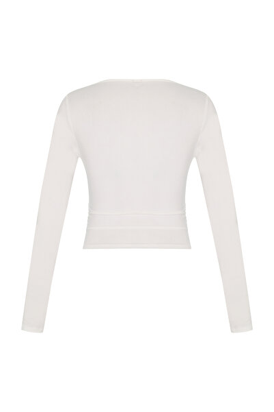 AQUELLA Λευκή μπλούζα με λαιμόκοψη σε σχήμα V