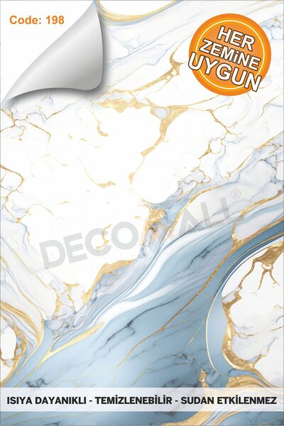 DECOMALL بلاط رخامي مقاوم للماء مقاس 50 × 100 سم لأرضية المطبخ والحمام، بلاط ...