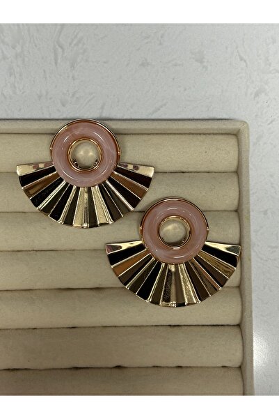 BERFACCESSORIES أقراط مروحية من المينا الوردية