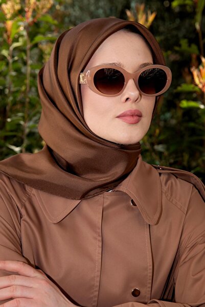 Levidor cu două fețe Twill mătase Eșarfă Maro-Cafea amară