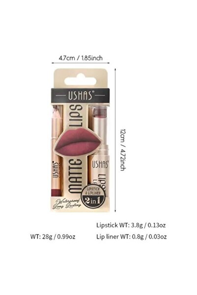 Ushas Cosmetics Set creion si ruj Lip Combo by Ushas, nuanta 04 Blush Crush