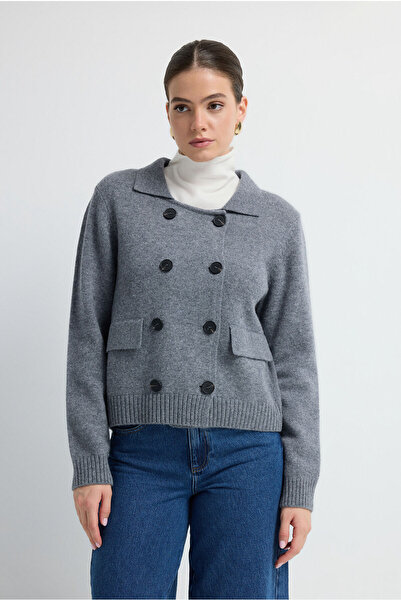 adL Arkası Pileli Triko Hırka