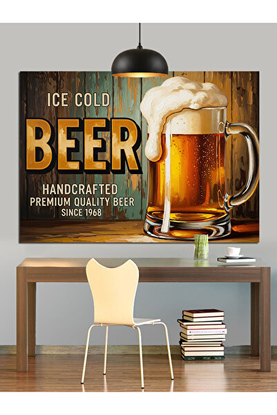 KanvasSepeti Köpüklü Bira Pictură în ulei de înaltă calitate texturat Canvas ...