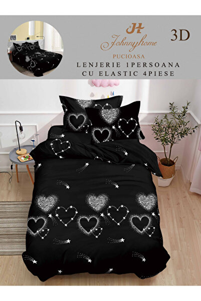 FIONNA.RO Satin Cotton Underwear 1 Person 3D - Black Hearts