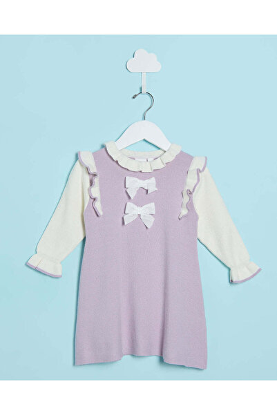 REDTAG فستان محبوك أرجواني للبنات الرضع