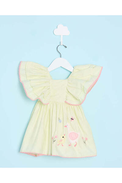 REDTAG فستان أصفر مطبوع للبنات الرضع