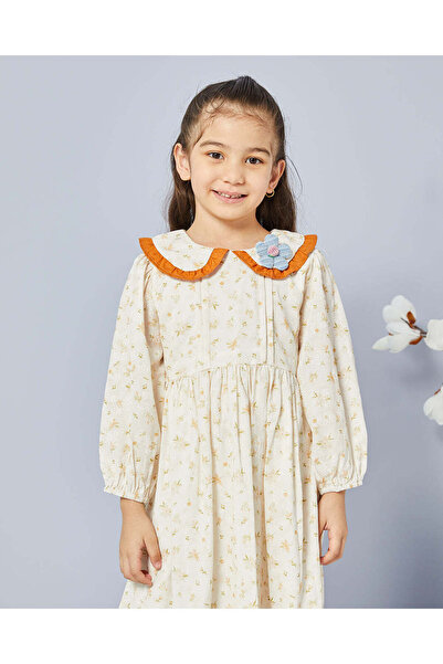 REDTAG Girls Beige Embellished Dress