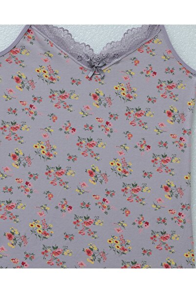 Modamorfo Lace Patterned Tank Top with Rope Straps - Light Lilac