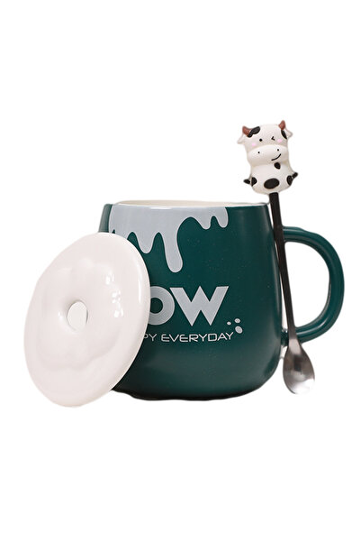 pumikaia Coffee mug with lid and spoon