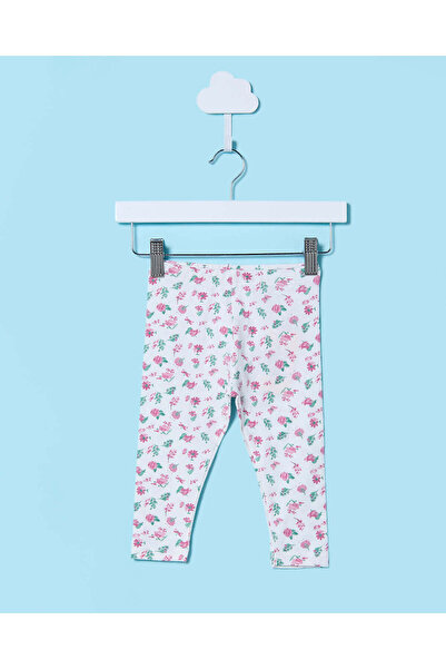 REDTAG بنطال ضيق مطبوع عليه زهور باللون العاجي للبنات الرضع