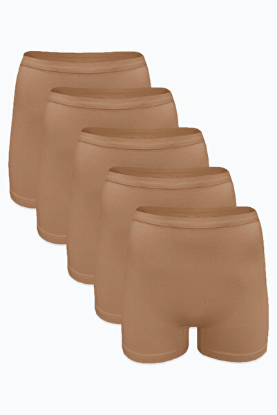 Malabadi Women's 5-Pack Cappuccino Invisible Non-Marking Modal High Waist Boxer 5m108