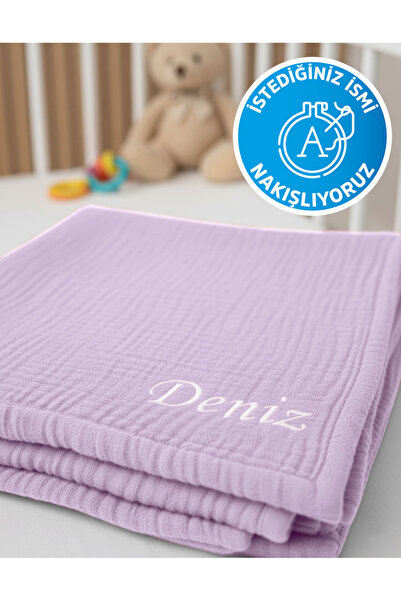 destinyhometex (İstediğiniz ismi yazıyoruz) %100 Pamuk 4 Kat Muslin 100x120 C...