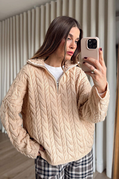 Sue Store Πουλόβερ με φερμουάρ από πούδρα