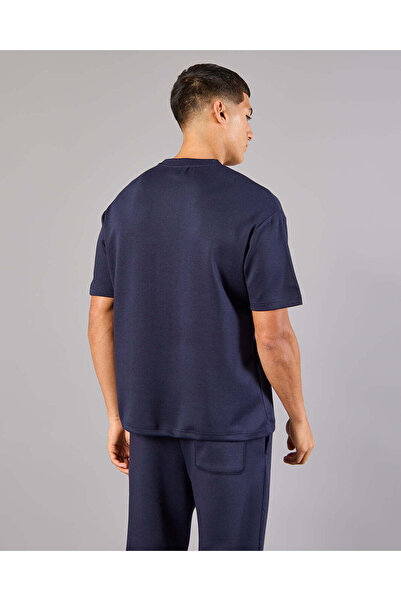 REDTAG Men Navy Modal Active T-Shirt