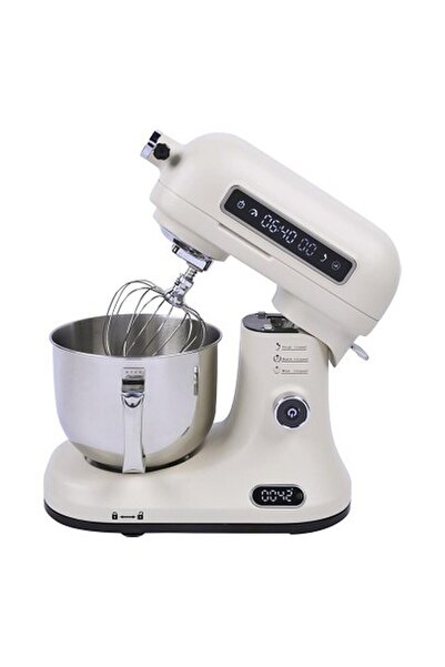 Berghoff Gem Retro Dijital Göstergeli Hassas Tartı Özellikli 5 Lt Vanilya Krem Rengi Stand Mikser