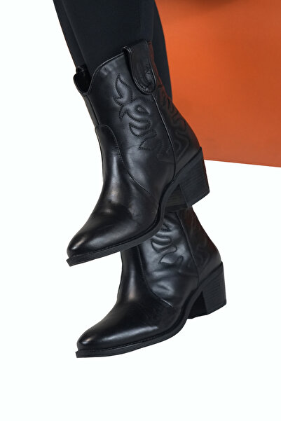 Burç FEMMİNA - KADIN CİLT DERİ KOVBOY BOT