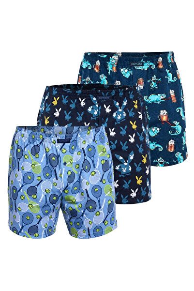 Cornette Men's Cotton Boxer Shorts, Cornette, Logo, Classic Loose Fit, set of 3 pieces.
