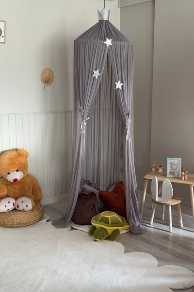 Miniden Gri Puantiyeli Cibinlik