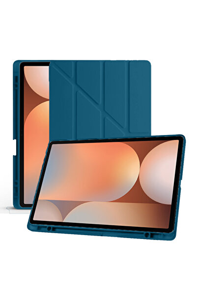 Sneezy Samsung Galaxy Tab S9 Fe Plus X610 12.4 Inch Foldable Smart Case with Pen Holder and Stand