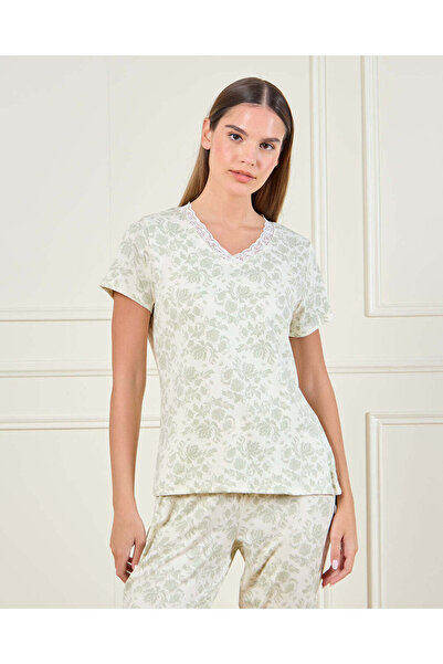 REDTAG Women Ivory Printed Pyjama Set (2 Piece)