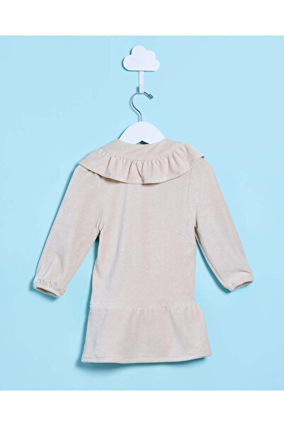 REDTAG Infant Girls Beige Embellished Dress