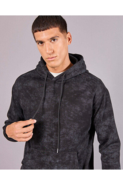 REDTAG Men Black Printed Sweatshirt