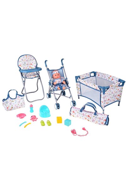 Toybox Toy Baby Doll With Stroller and a Set of Accessories For Children Over 3 years Old