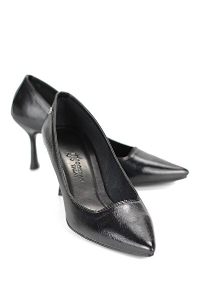 Gökhan Talay Ayça Flexible Soft Non-Slip Sole (7 cm) Black Patent Leather Women's Heeled Shoes