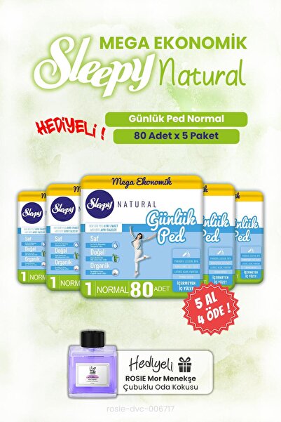 Sleepy اشتري 5 واحصل على 4 مجانًا: فوط صحية طبيعية يومية عادية 80 قطعة وعطر غ...