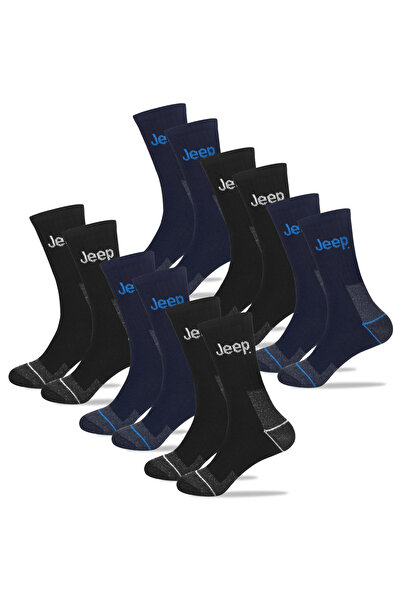 Jeep Men's Cotton Socks, Jeep, Logo, Multicolor, set of 6 pairs