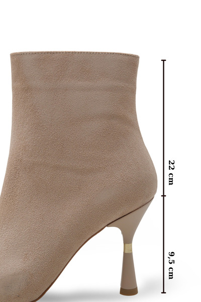 Women Lay-z Women's Heeled Suede Boots 9.5 cm Thin Heel Elegant Stylish Modern Design Classic Style Daily Use