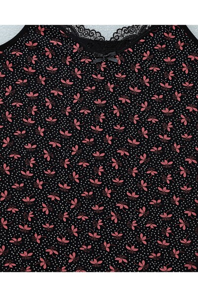 Modamorfo Lace Patterned Tank Top with Rope Straps - Pomegranate Flower