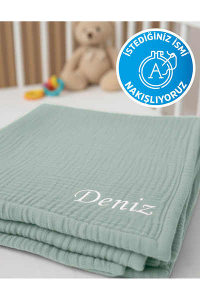 destinyhometex (İstediğiniz ismi yazıyoruz) %100 Pamuk 4 Kat Muslin 100x120 C...