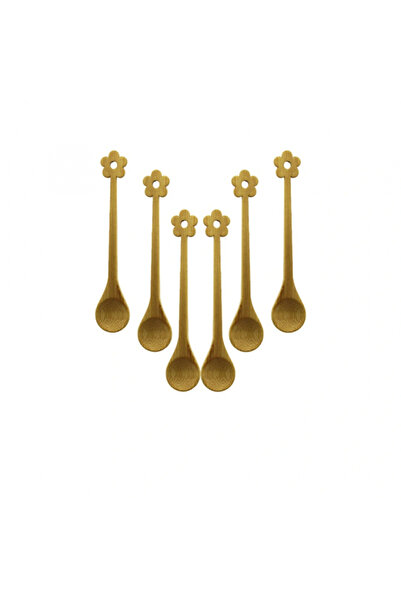 Go İthalat 6 Pcs Mini Bamboo Wooden Spoon 14.5cm (5324)