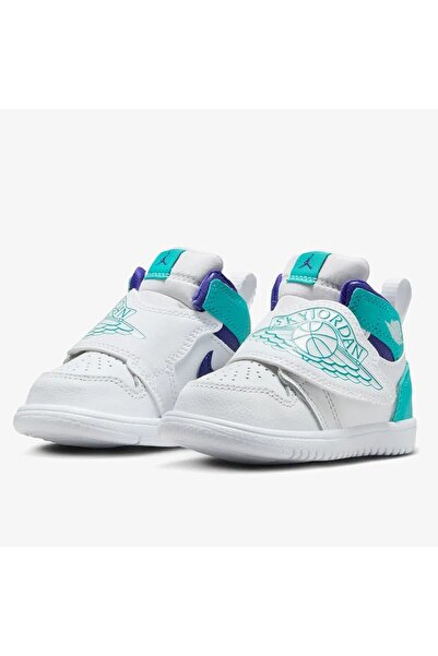 Nike Sky Jordan 1 Td Leather Infant Sneaker Genuine Leather Velcro Strap Children's Casual Sports Shoes White